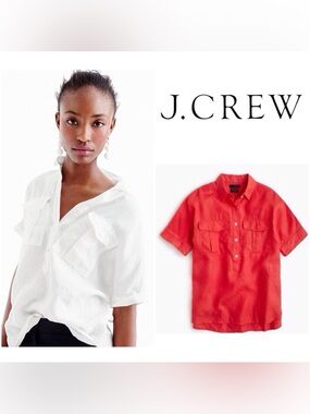 J. CREW Short-sleeve Popover in Irish Linen
